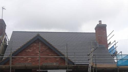 full roof with scafold